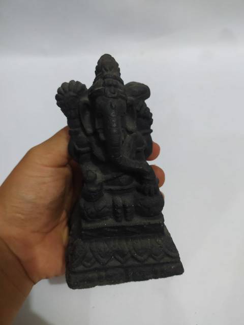 PAJANGAN MINIATUR PATUNG GANESHA BALI TANPA TEDENG KECIL HITAM BAHAN FIBERGLASS - DEKORASI RUMAH