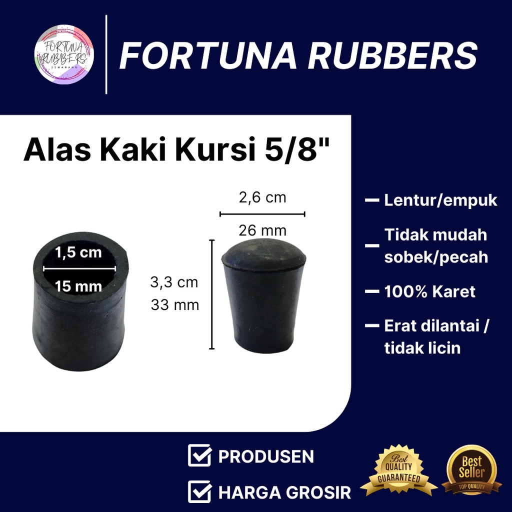 KARET KAKI KURSI DAN MEJA 5/8&quot; / 15 MM