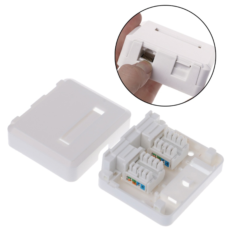 Zzz Dual-port Eterna LAN Gigabit RJ45 Cat6 Outlet Plat Dinding Socket Keystone Faceplate