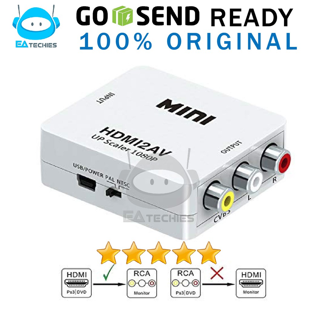 HDMI to AV RCA / HDMI2AV Converter Mini Box Support FULL HD 1080P Original