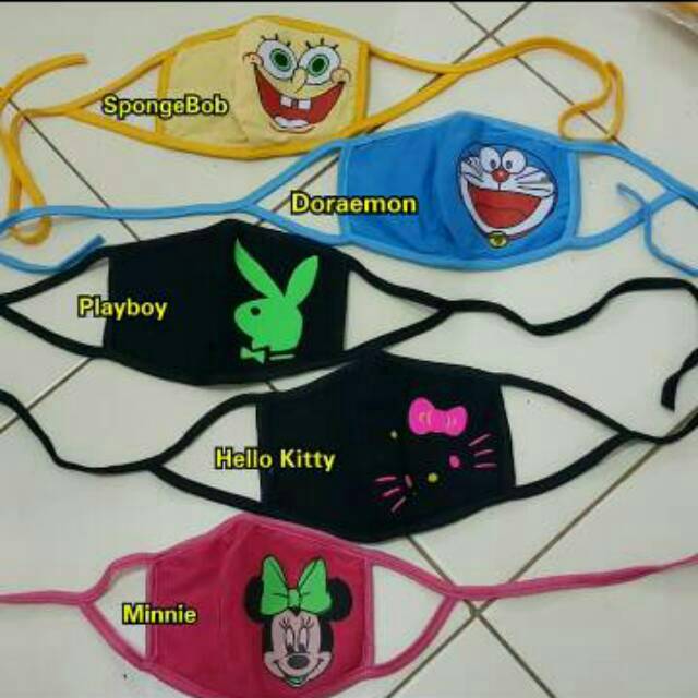  Masker  kain karakter lucu  masker  karakter masker  anak  lucu  