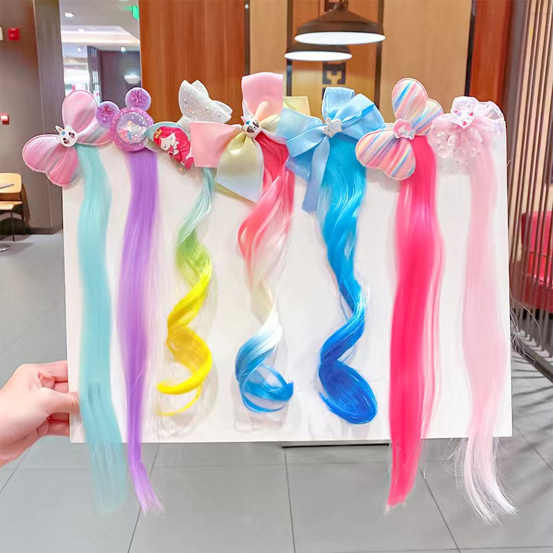 Jepit Rambut Unicorn Model Rambut Palsu Wig Anak Perempuan Motif Baru