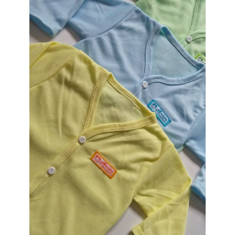 baju bayi bis polos Tangan panjang 3 pcs