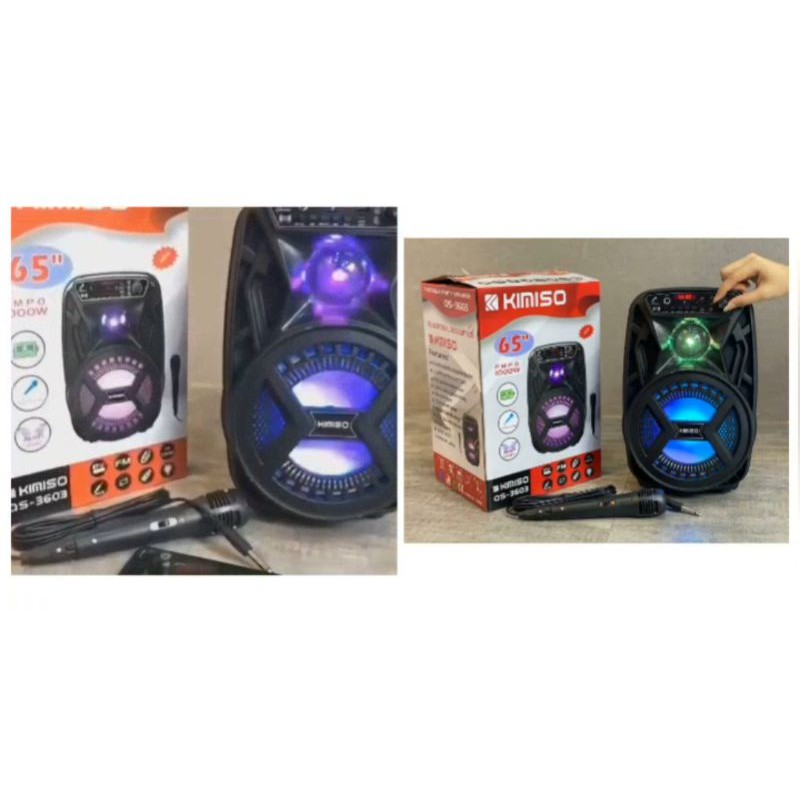 Speaker spiker wireless bluetooth QS 3603 plus mic portable 6.5 inch