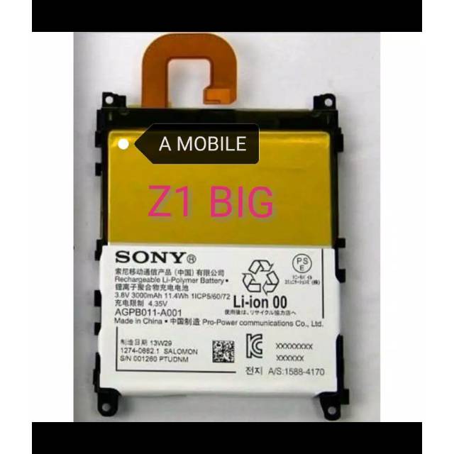 Batre bt sony xperia Z1 BiG original sony z1 L39H