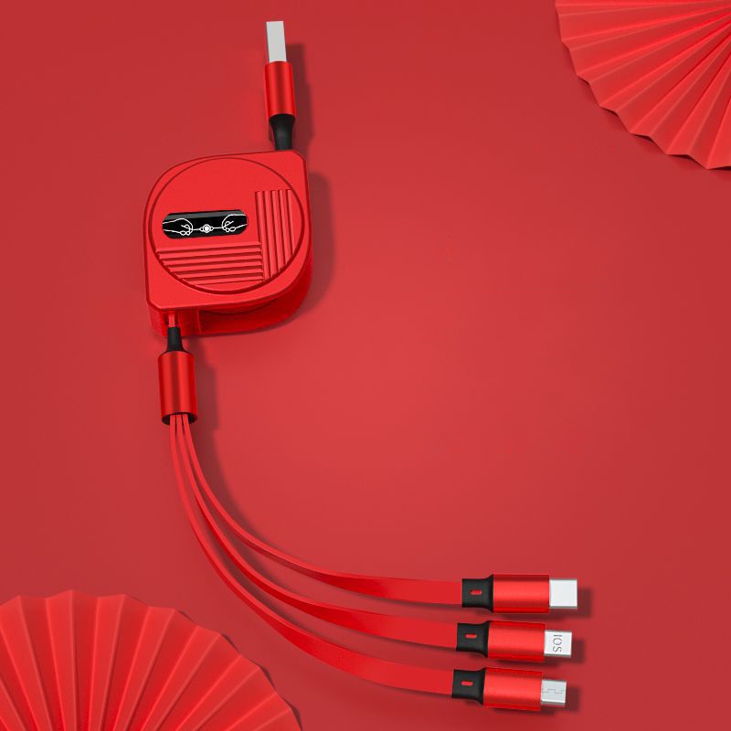 3in1 Kabel Charger Usb Tipe c 6a 100w Fast Charging Retractable Portable Untuk Android