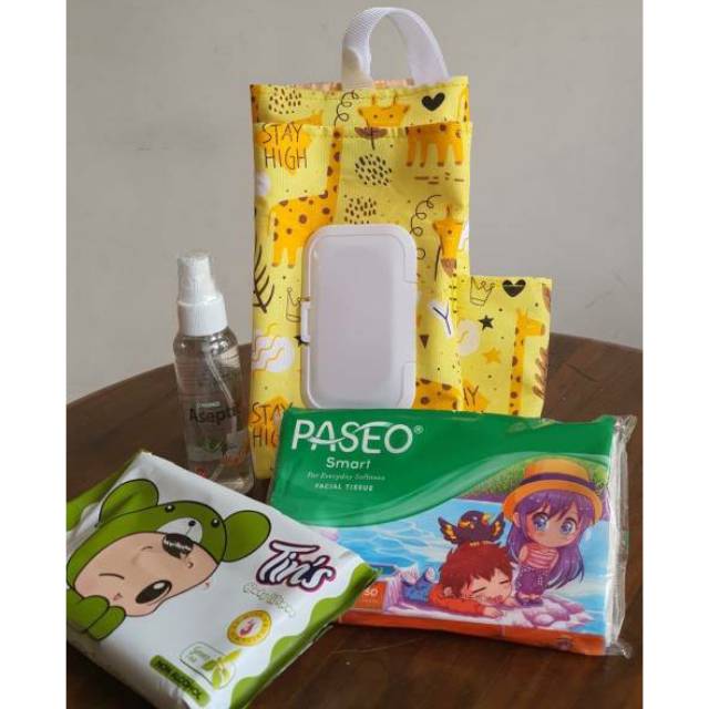 POUCH TEMPAT TISU BASAH,TISU KERING DAN HAND SANITIZER | Shopee Indonesia