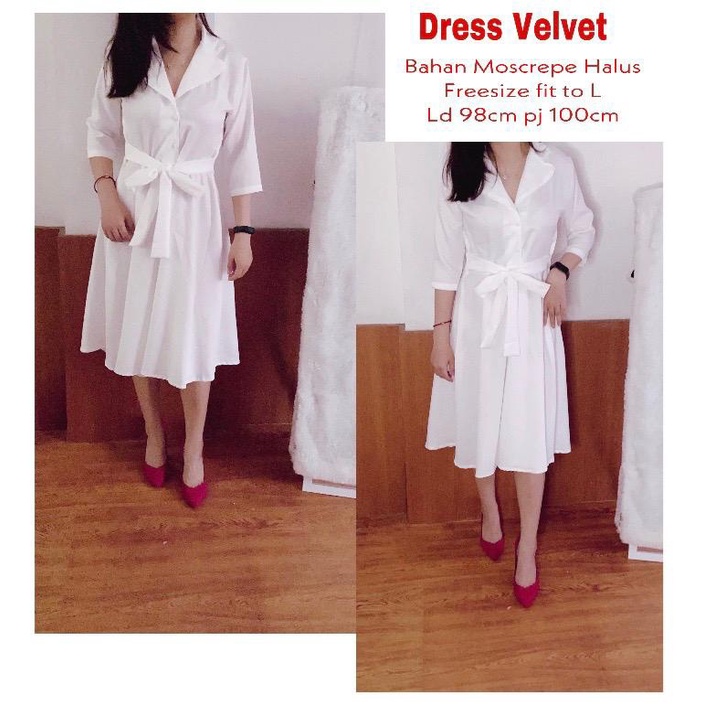 ZRS Dress Velvet UK Fit L To XL LD 100 CM PJ 100 CM Mosscrepe PREMIUM