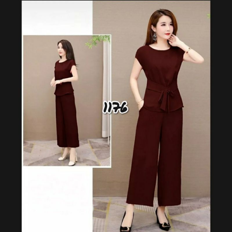 COD SETELAN KULOT CANTIK ELEGAN TWO PIECE SET 1176 FASHION WANITA