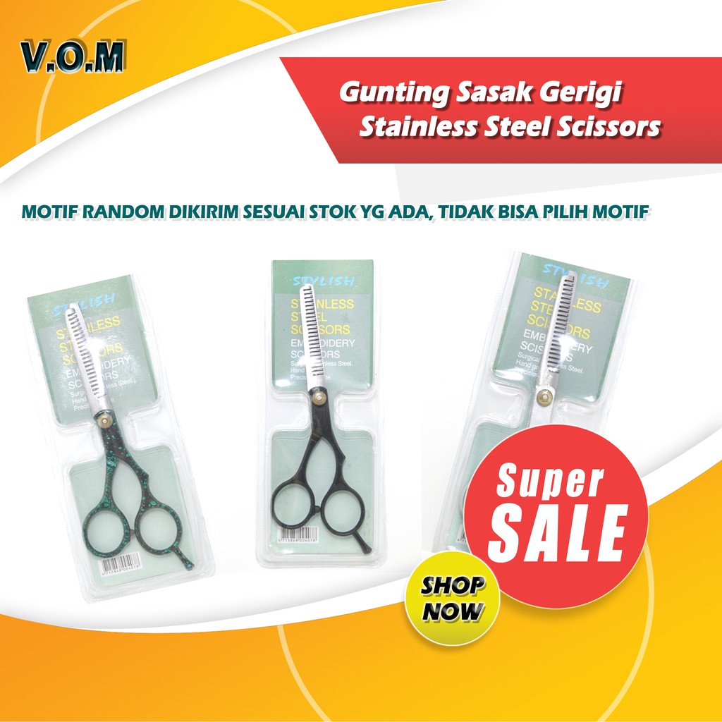 VOM SKU-0289 Gunting Sasak Gerigi Stylish Stainless Steel Scissors - 0289