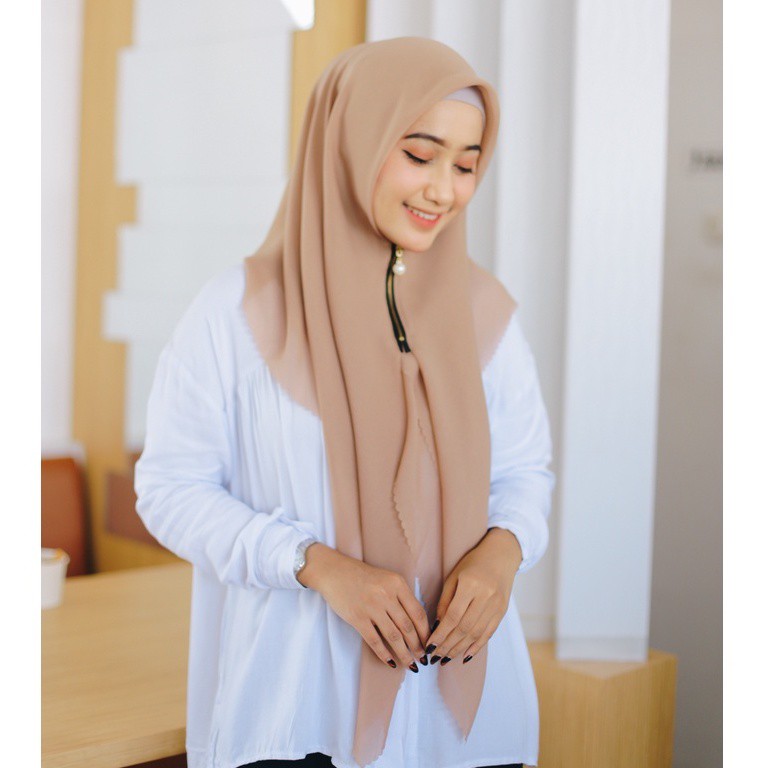 (PROMO) HIJAB ZIPPER POLOS JILBAB RESLETING ZIPER BELLA SQUARE LASER CUT INSTAN PREMIUM-3