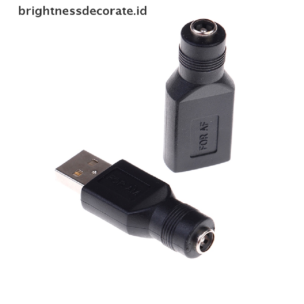 Adapter Konektor Konverter Laptop 5v 5.5x2.1mm Dc Usb 2.0 Ke Usb Male / Female