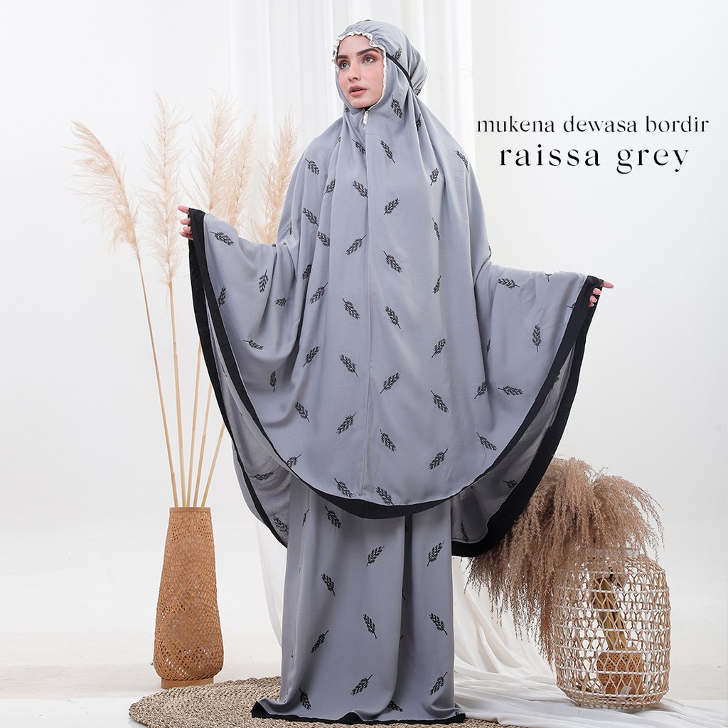 Jumuna - Mukena Dewasa Jumbo Bordir Manual Motif Raissa