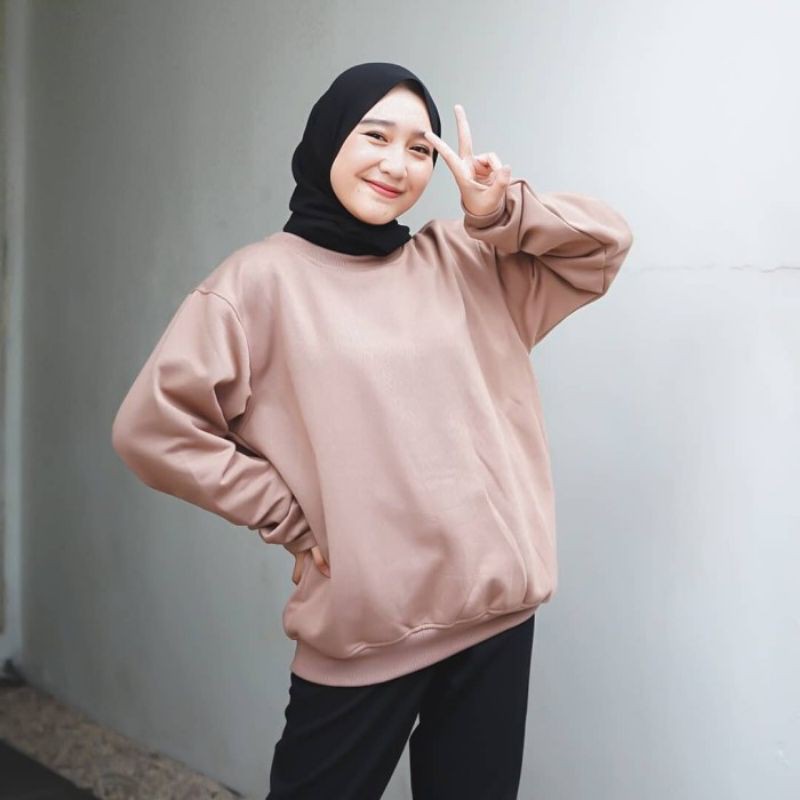 Basic Sweater Polos - Sweater Oblong Wanita - Sweater  Wanita