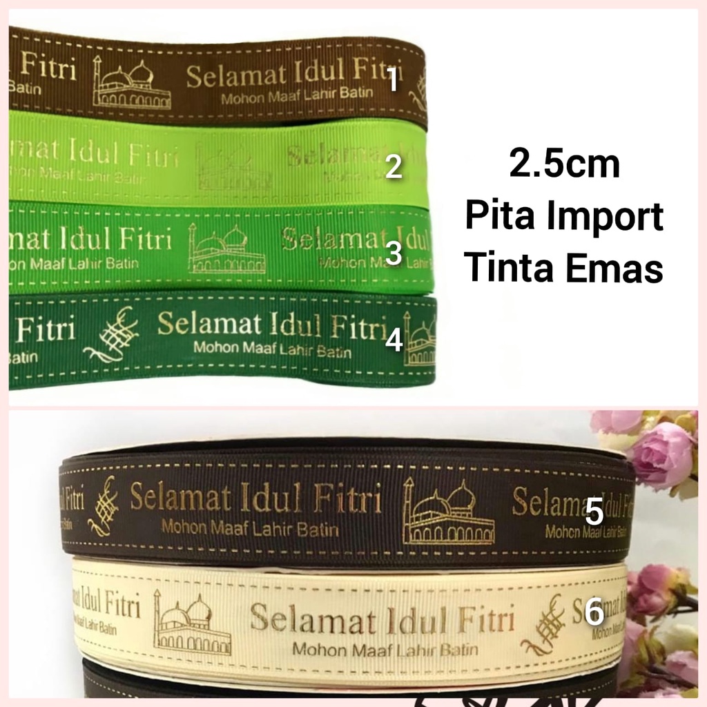 1 YARD (90 cm) - PITA IDUL FITRI DOUBLE SATIN DAN GROSGRAIN