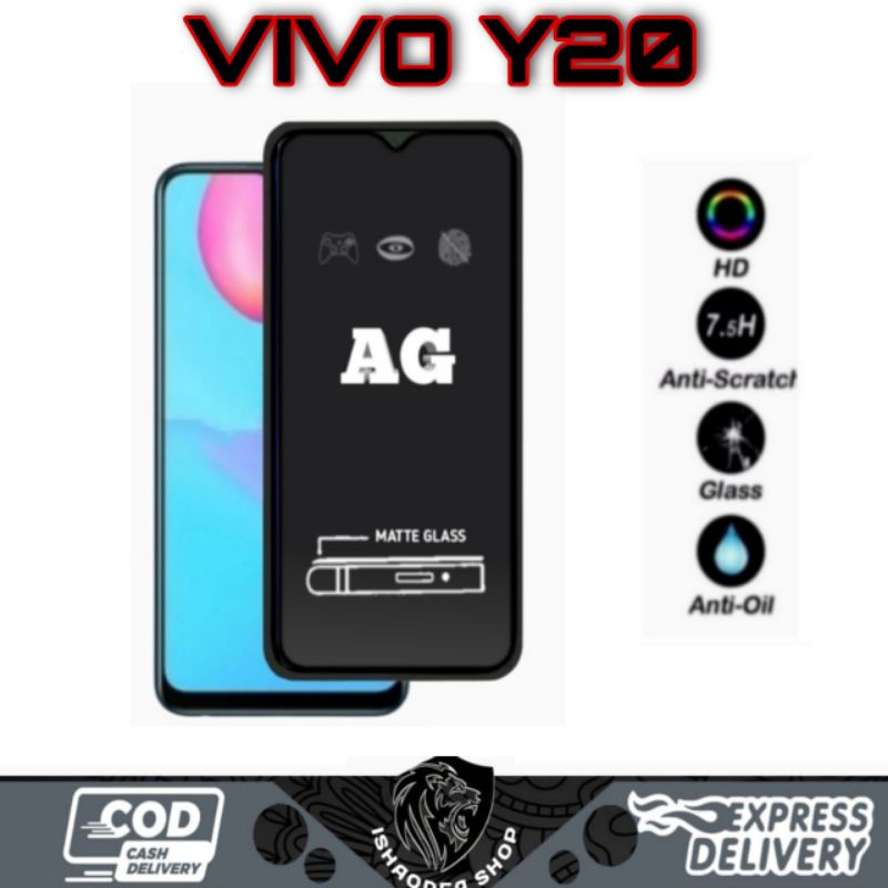 TEMPERED GLASS AG MATTE VIVO Y11S Y20 Y20 2021 Y12S Y20SG Y20S Y20i Y17 Y12 Y11 Y15 TEMPERED MATTE A