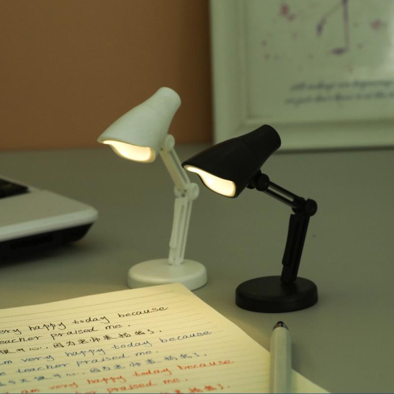 [Clip-on Mini Collapsible LED Cute Desk Lamp] [ Battery Powered Energy Saving Eye-caring Table Lamps] [Portable Office &amp; Household Reading Light]