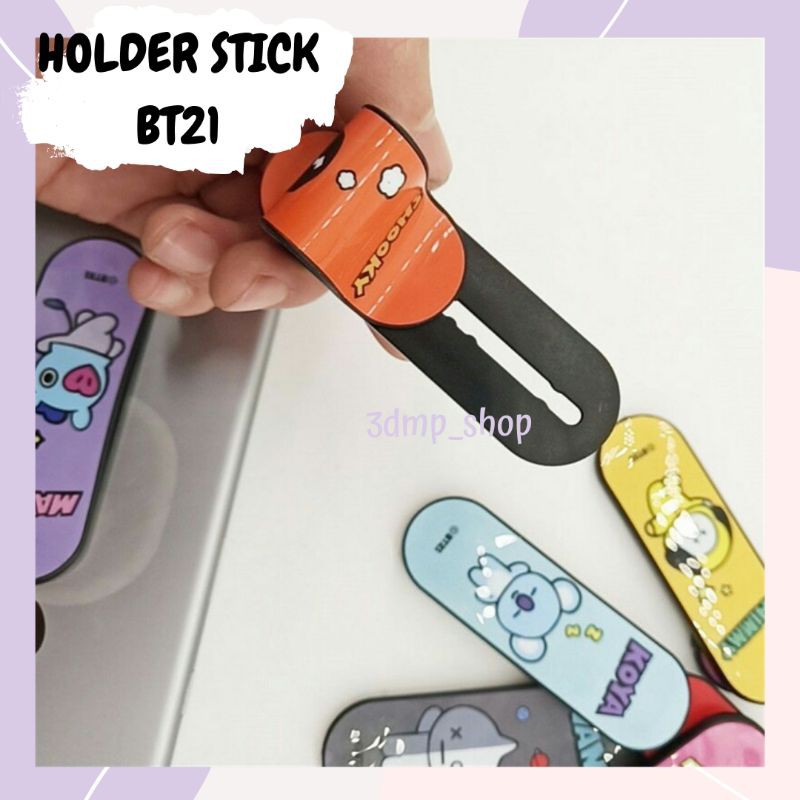 Holder stick Popsocket Iring hp ponsel BT21 BTS Jungkoook Jin RM JHope Rapmon Van Rj Mang Koya Tata