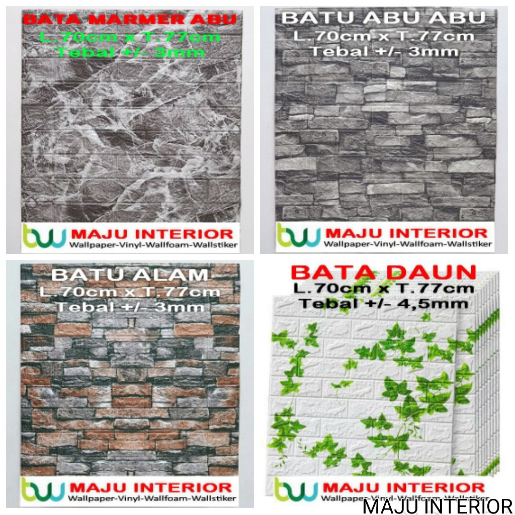Wallpaper Dinding 3D Foam 70 x 70 cm Motif Batik Stiker-2