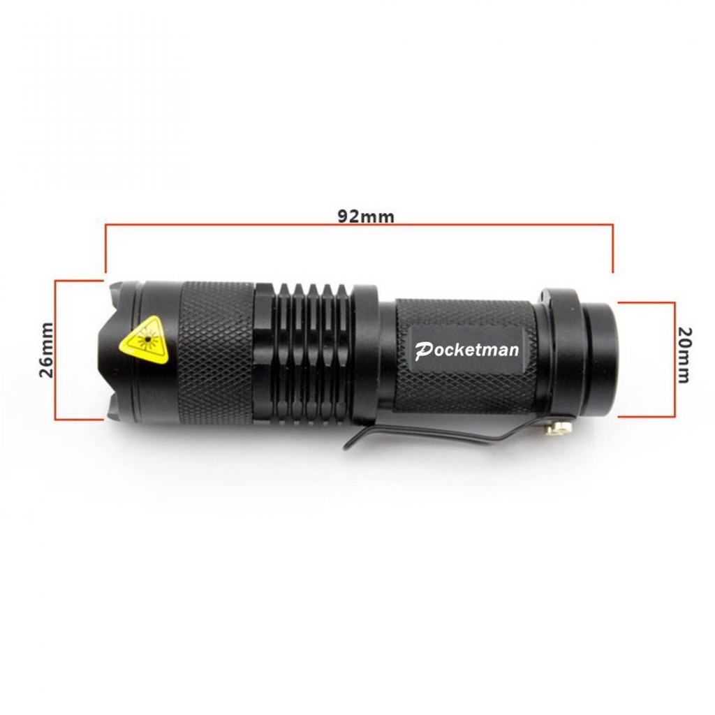 PocketMan Senter LED Batre Cas Rechargeable 2000 Lumens Waterproof Flash Light Anti Air Bisa Zoom Cahaya Terang / Center Senter LED Super Terang Jarak Jauh 2000 Meter Polisi Jumbo / Senter Swat Police / Senter Poketman Ultraviolet / Senter Gunung Infrared