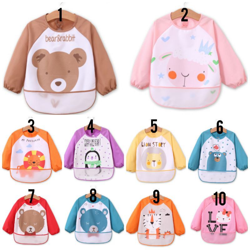 Colour Animal Bib Baju/Celemek Bayi/Bib Anak