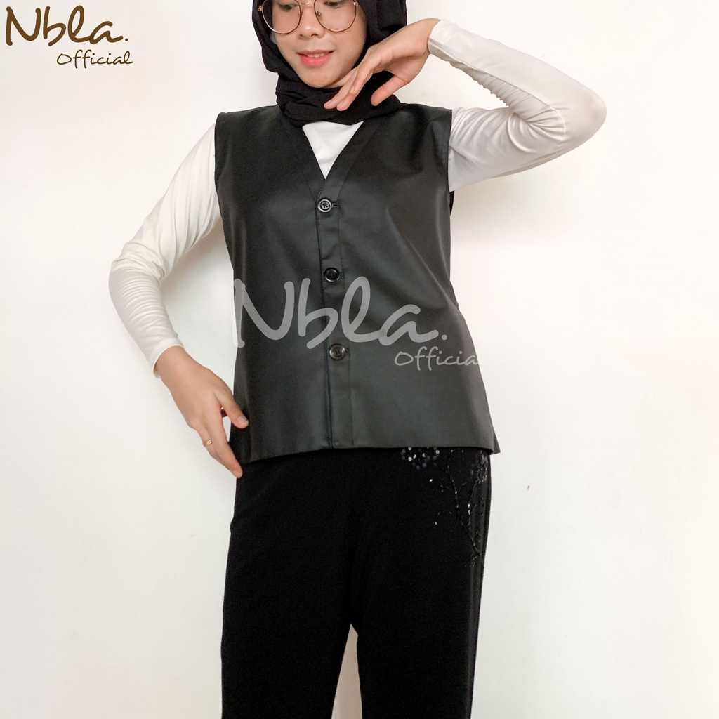 Vest Oversize Kulit Sintetis Rompi Outer Rompi Wanita Vest Vneck Wanita Rompi Cewek Outer Wanita Out