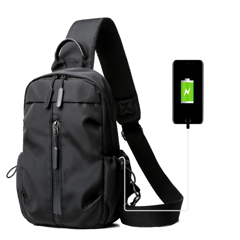 Mainland Tas Pria Fashion Tas Selempang USB Waterproof TS714