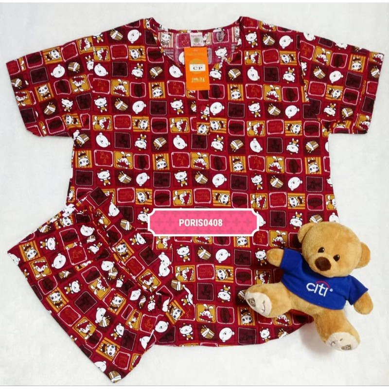 Baju Tidur HOKI Katun wanita Celana Panjang (love panda)