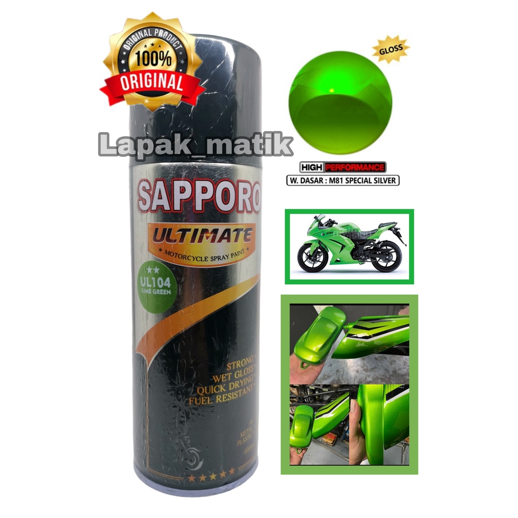 Pilok Sapporo Ultimate LIME GREEN UL104 HIJAU JERUK NIPIS KAWASAKI