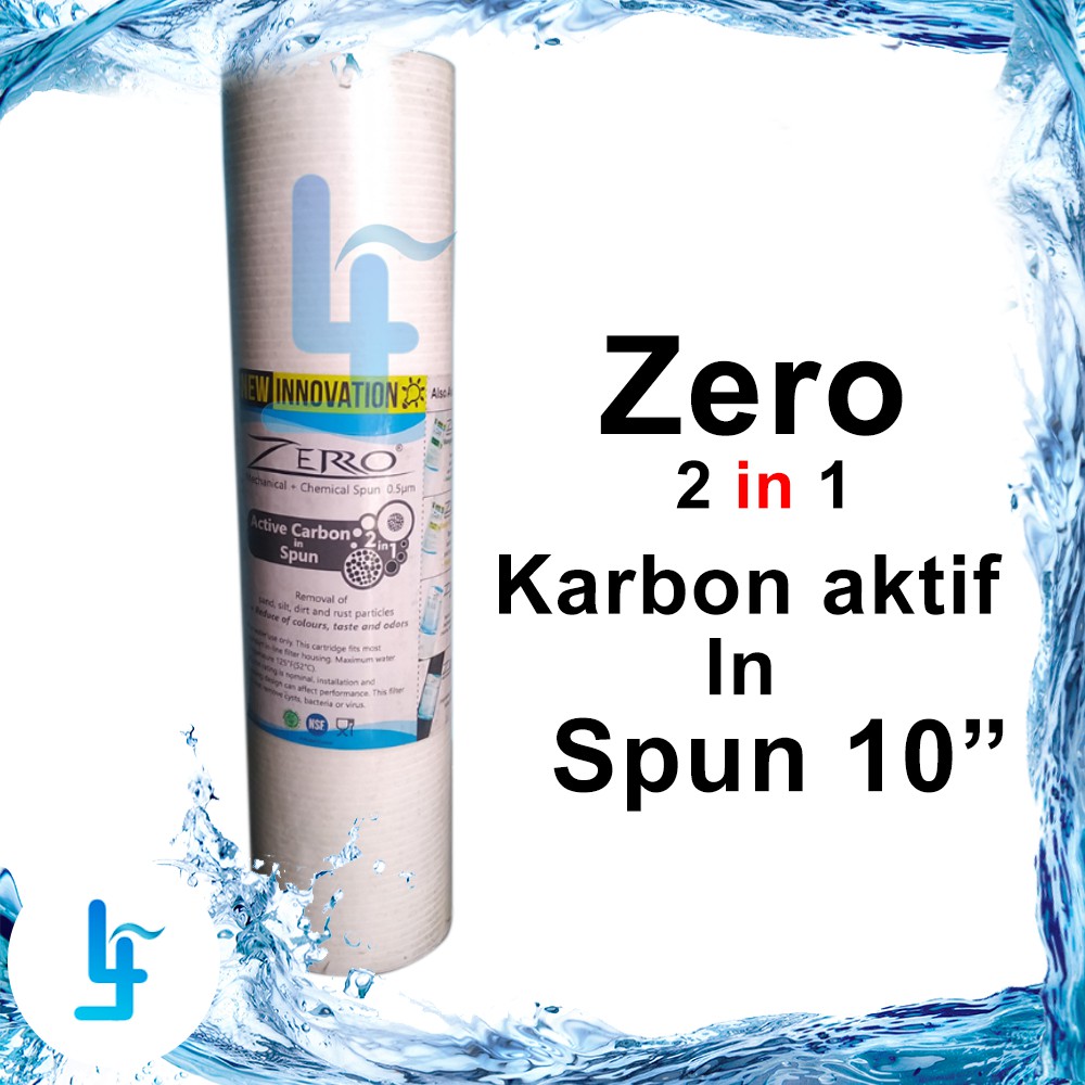 ZERO 2 in 1 GAC Granular Coconut Carbon + Spun Cartridge Uk 10" inch