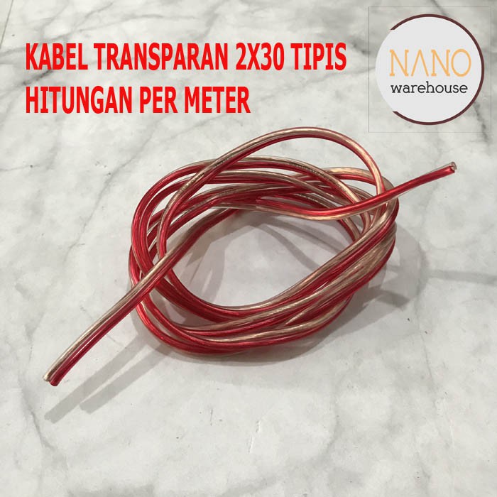 Kabel Listrik Serabut Transparan Speaker 2x30 Antel Tipis Praktek Anak Sekolah