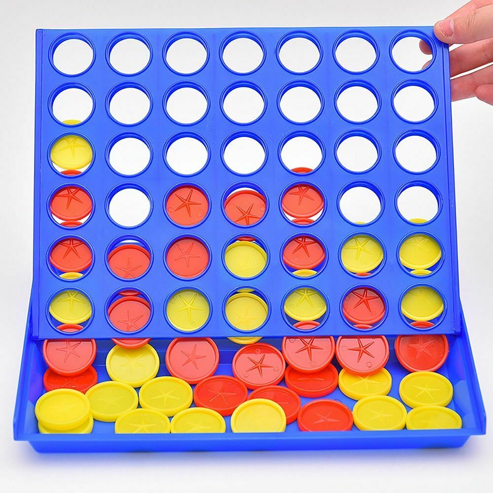 Sambung 4in A Line Chess Game Mainan Edukasi Anak Foldable Lined Up Tiga Dimensi Desktop Board Games