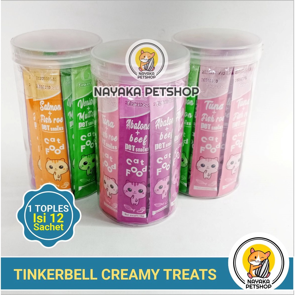 Tinkerbell Creamy Cat Treats 1 Toples Cemilan Kitten Snack Kucing