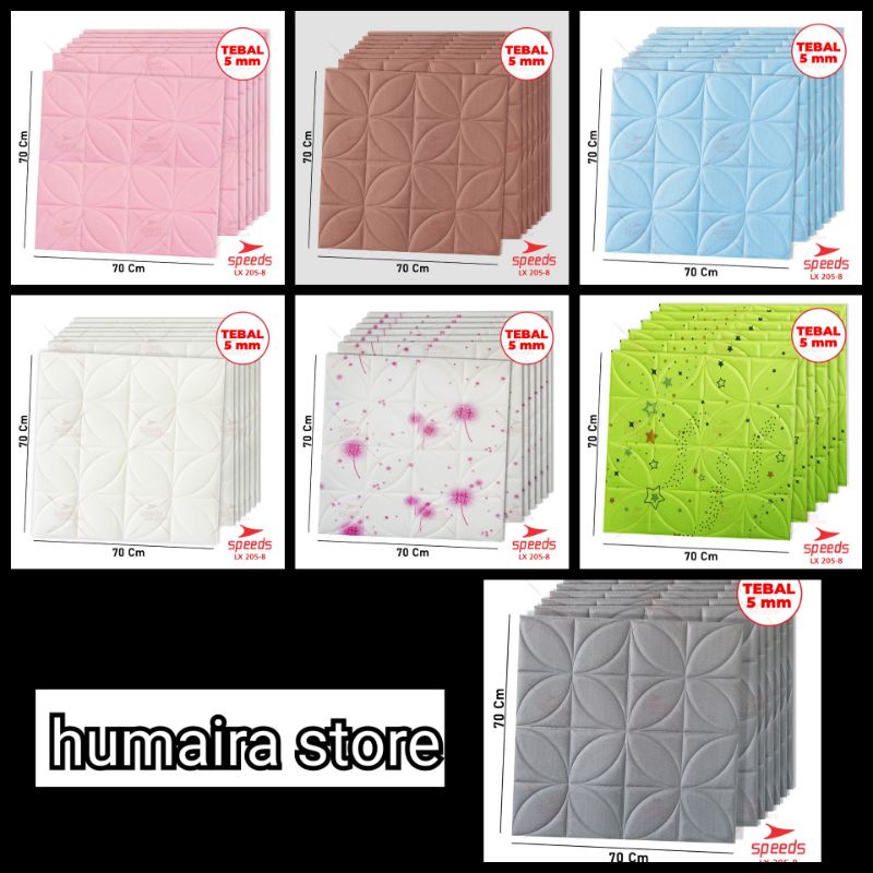 wallpaper foam 3d motif bunga tebal 5mm