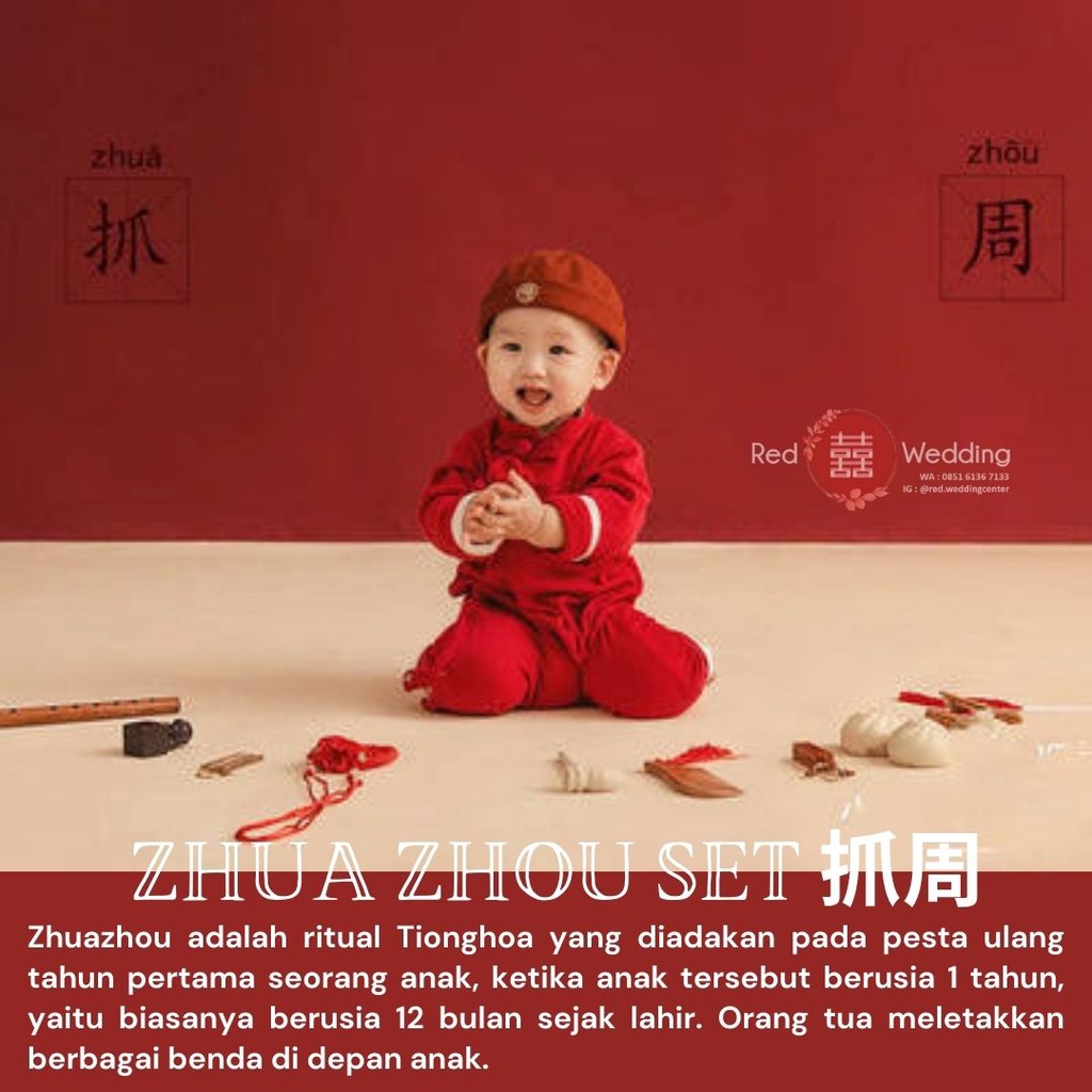 Zhua Zhou Set Ritual Tradisi Tionghua Pesta Ulang Tahun Anak 1 tahun Mainan Anak
