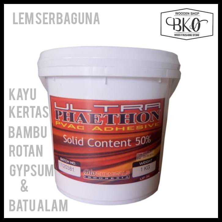 Jual Lem Serbaguna Ultra Phaeton 1Kg Batu Alam Gypsum Kayu Rotan Bambu