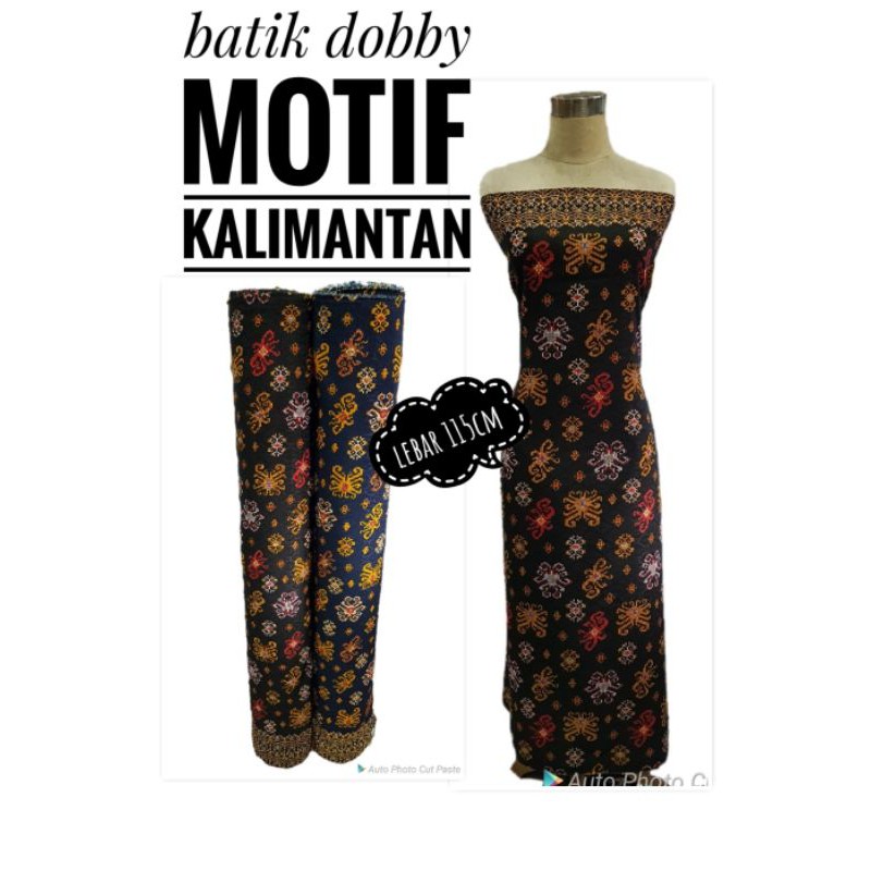 bahan kain batik dobby doby dobbi halus motif kalimantan/kain murah meteran