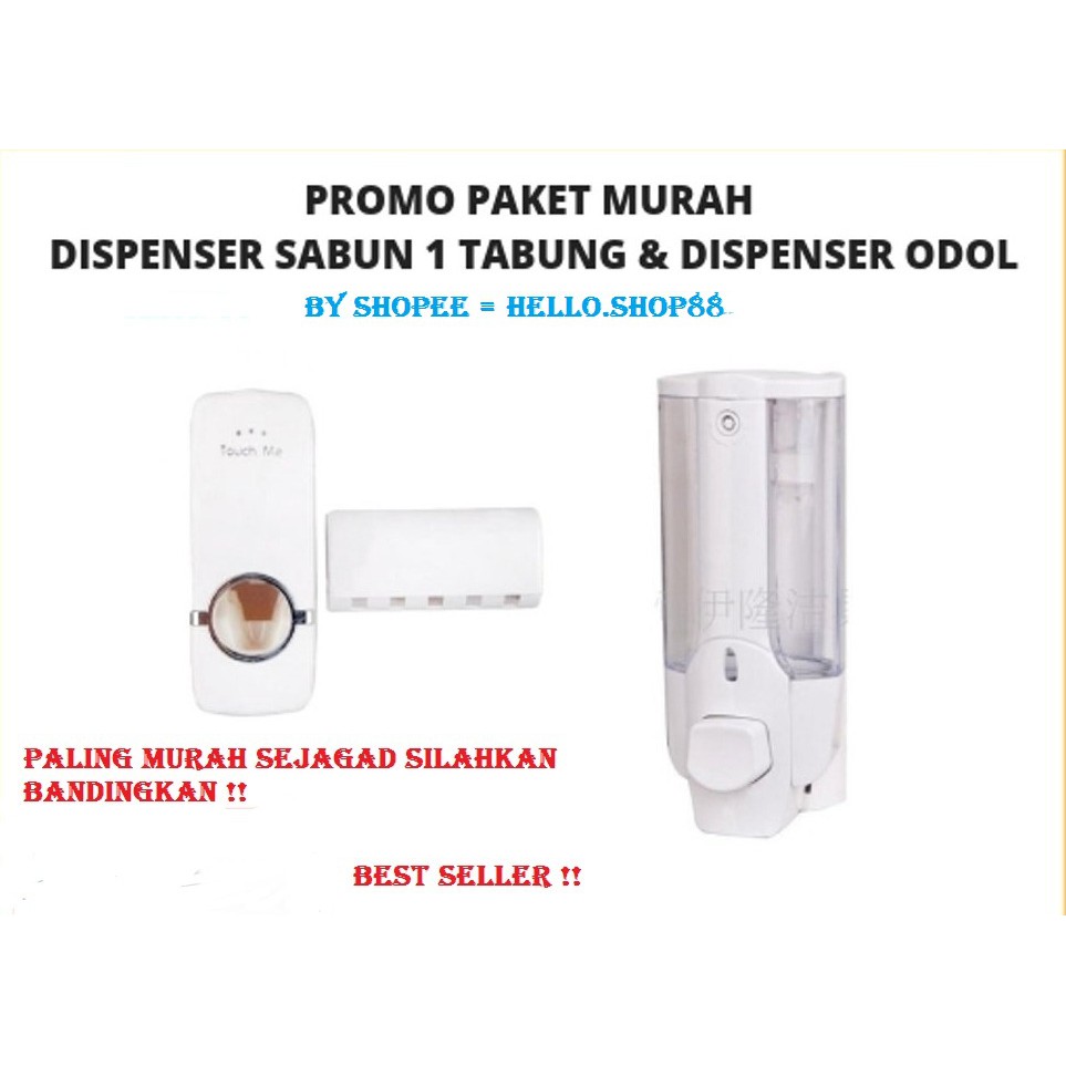 Hello - 1 PAKET ISI 2 PCS Dispenser Sabun Single + Dispenser Odol Touch Me ORIGINAL PALING MURAH !!