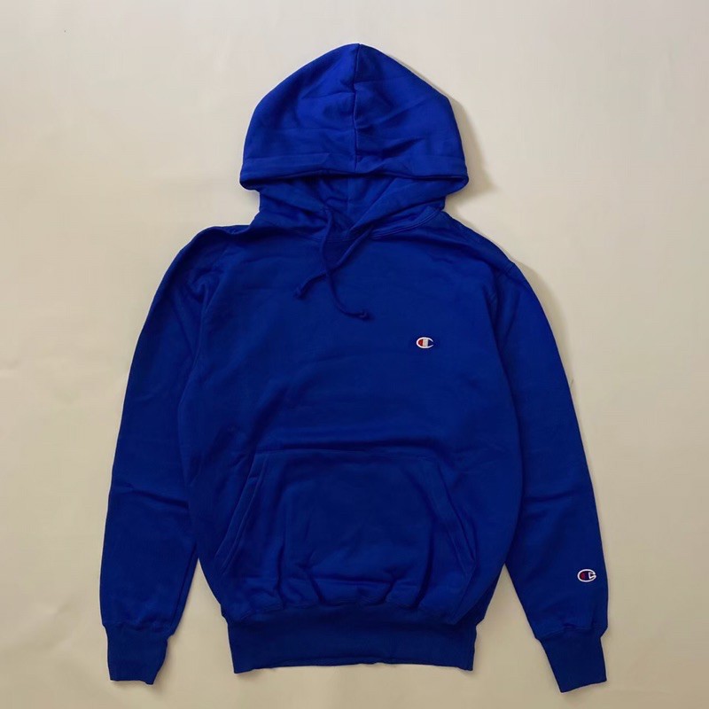 CHAMPION BASIC LOGO HOODIE ROYAL BLUE