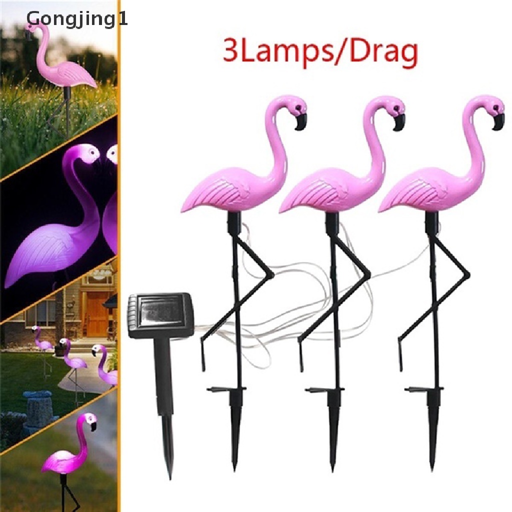 Gongjing1 Lampu Taman Led Tenaga Surya 3 Mode Bentuk Flamingo Untuk Outdoor