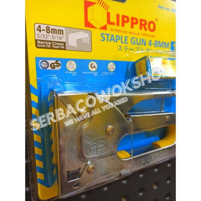 Lippro Mesin Staples Jok Gun Tacker 4 - 8 mm Stapler Staple Serbaguna