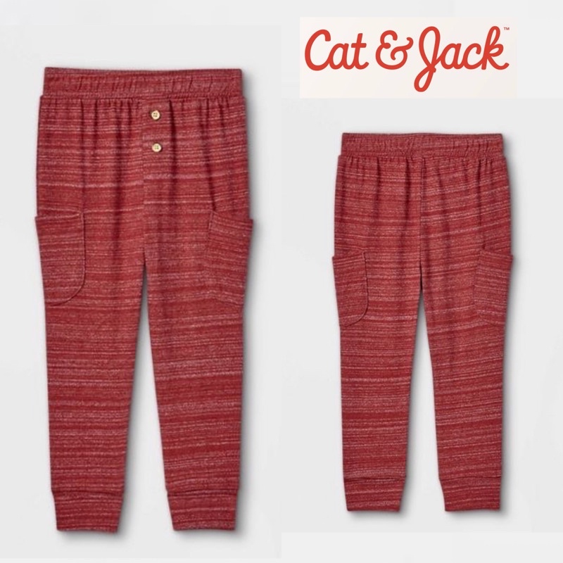 Cat & Jack Jogger Pants - maroon celana panjang anak laki laki olahraga santai halus 2t 3t 5t