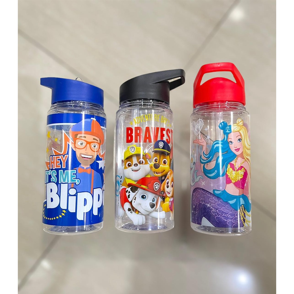 Botol minum cartoon 500ml - Botol minum sedotan kartun bpa free sedotan silicon