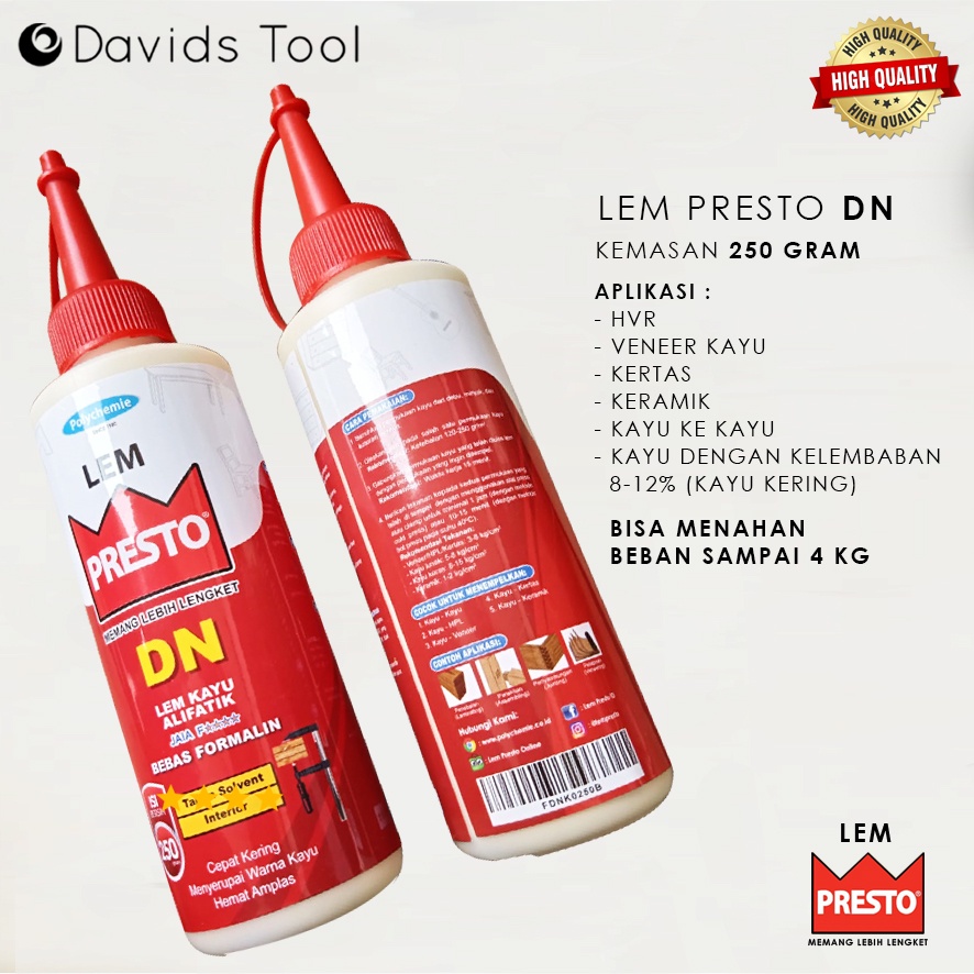 Presto Lem Kayu Super Kuat Hpl Putih Gitar Dn Wrg