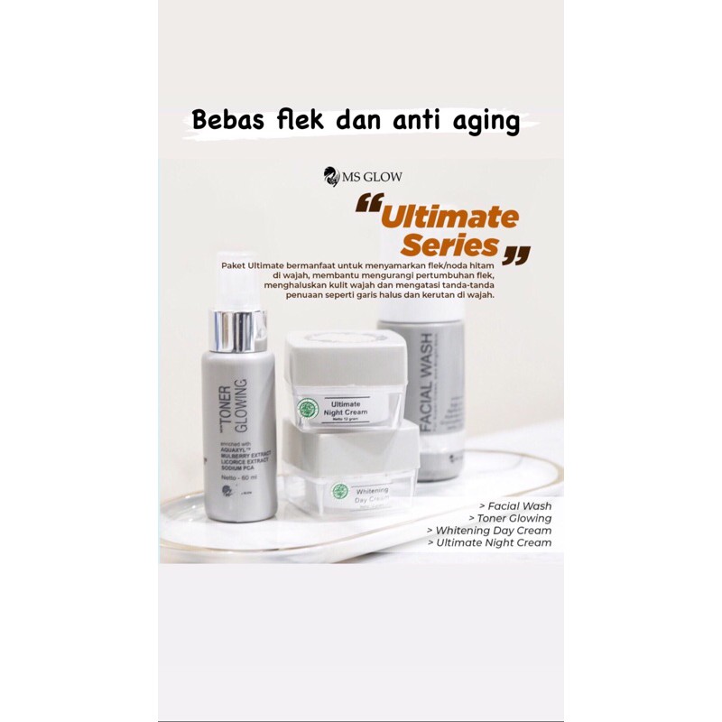 MS GLOW PAKET ULTIMATE KRIM WAJAH MENGHILANGKAN FLEK DAN NODA HITAM YANG MEMBANDEL