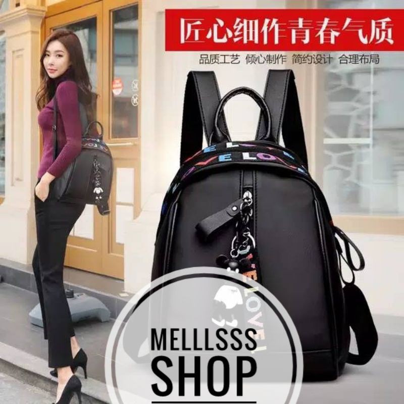 TAS BACKPACK HITAM WANITA