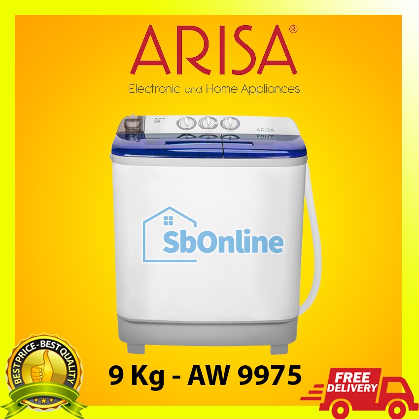 ARISA Mesin Cuci 2 Tabung 9 Kg - AW 9975