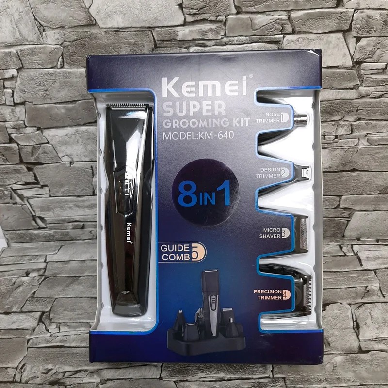 KEMEI KM 640 ELEKTRIK SHAVER CUKURAN RAMBUT KUMIS DAN JENGGOT 8 in 1 KM640 ORIGINAL