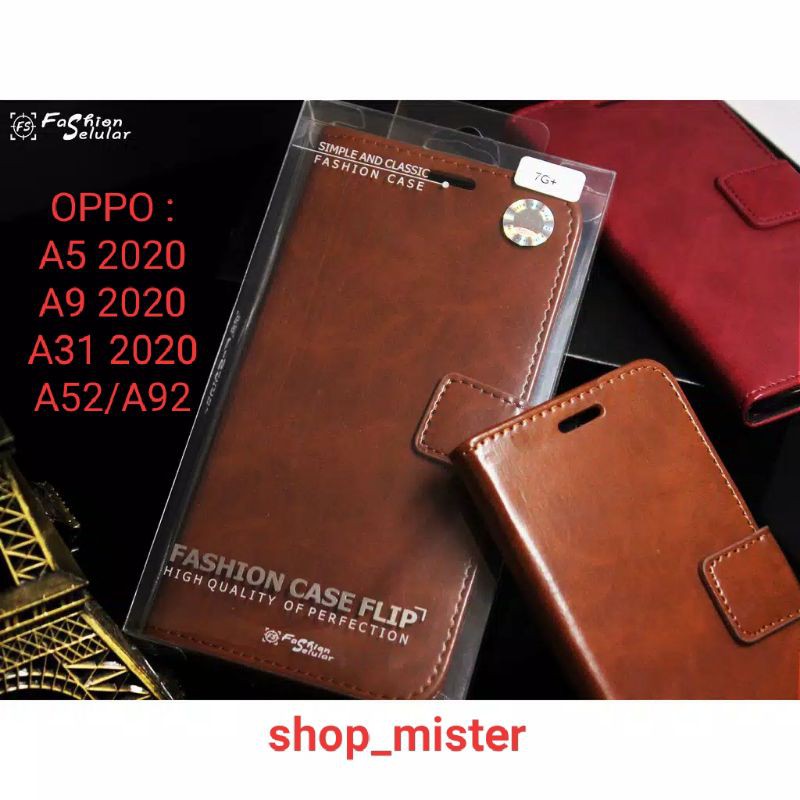 FLIP CASE KULIT OPPO A5 2020, A9 2020, A31 2020, A52/A92