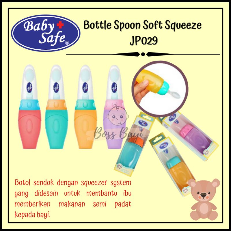 BABY SAFE Bottle Spoon Soft Squeeze JP029 Botol Sendok Makan Bayi